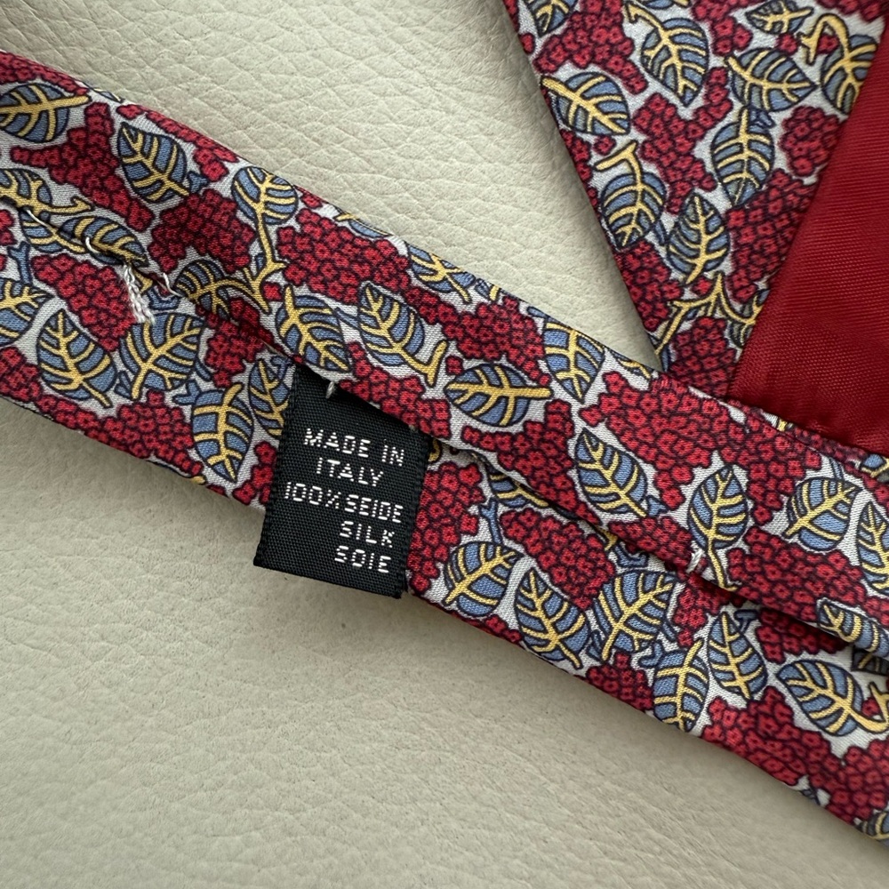 Bottega Veneta Red and Yellow Patterned Tie - Picture 2 of 3